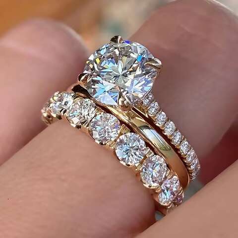 Elegant Trilogy Silver Wedding Band Featuring a Total of 1.70 Carats of Sparkling Moissanites