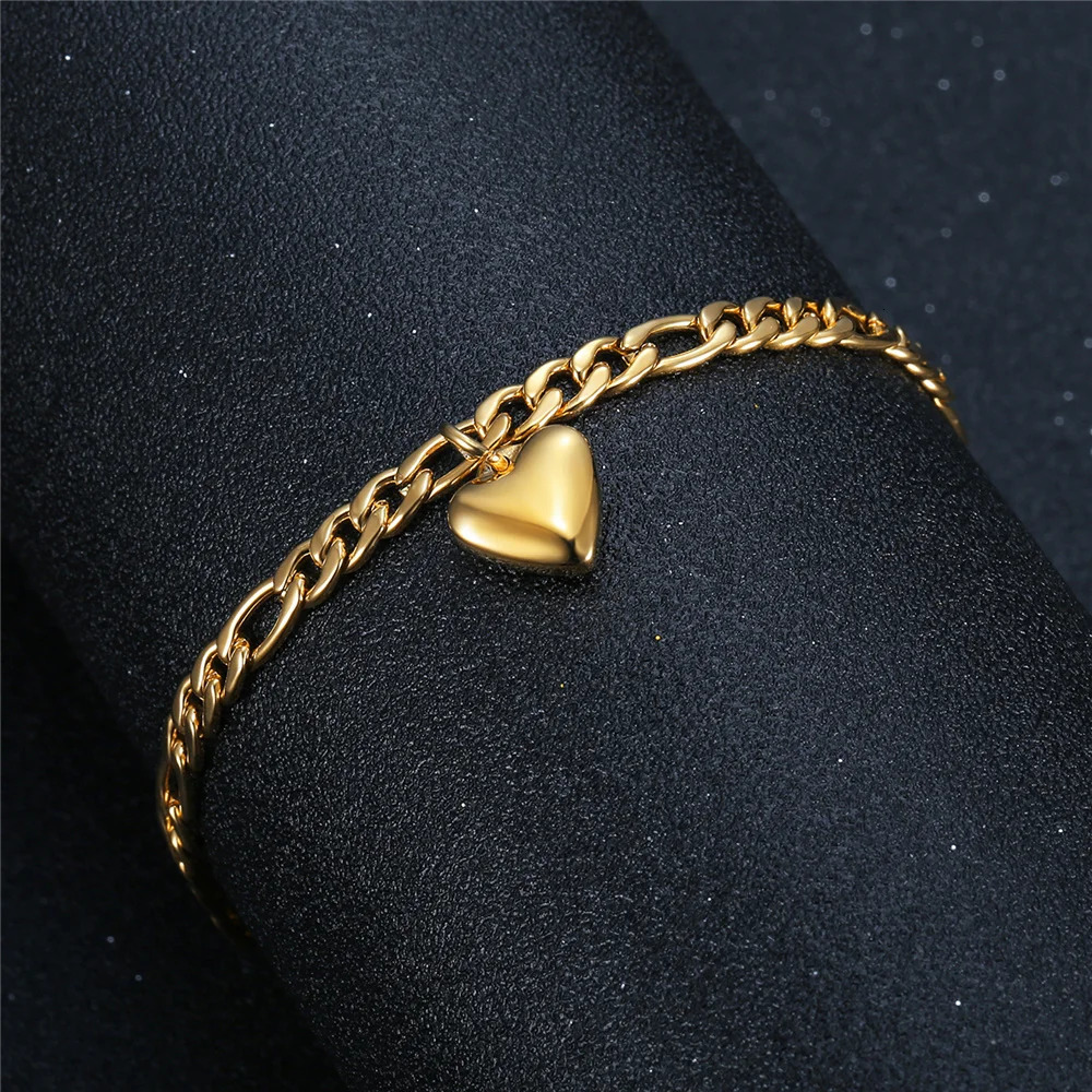 Anklets For Woman Gold Color Stainless Steel Figaro Link Ankle Bracelets Summer 2025 Womens Fashion Leg Chain Beach Foot Jewelry 250617