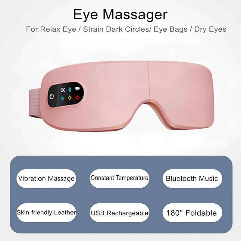 Massager Heating Eyes Mask Vibration Hot Compress Care Instrument Bluetooth Music Eye Massage Glasses Relax Fatigue