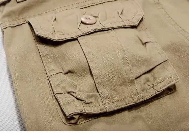 Mens New Cargo Shorts Summer Men Green Cotton Shorts Men Loose Multi-pocket Shorts Homme Casual Bermuda Trousers Big Size W250621