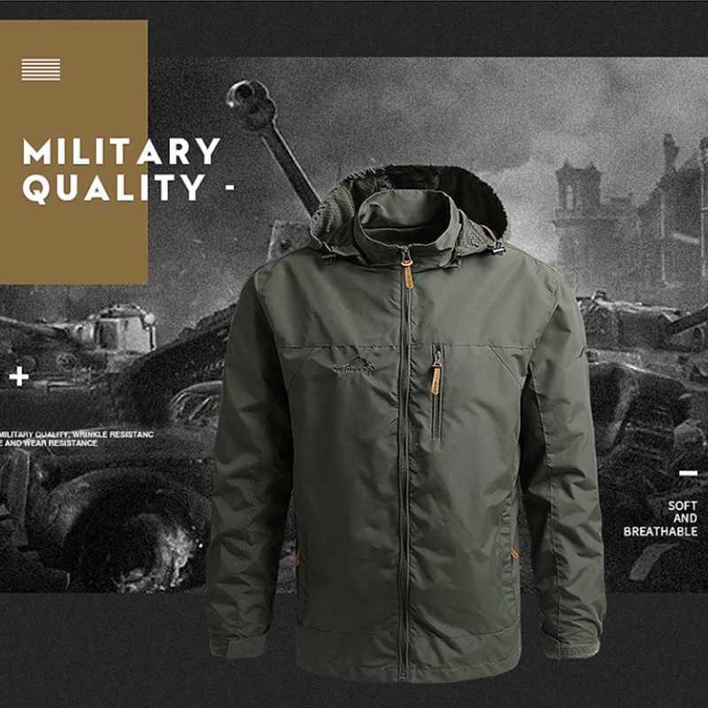 Windbreaker Men Tactical Jacket Waterproof Outdoor Hooded Coat Sports Military European Size S-5XL Field Climbing Thin Outerwear XJ250621