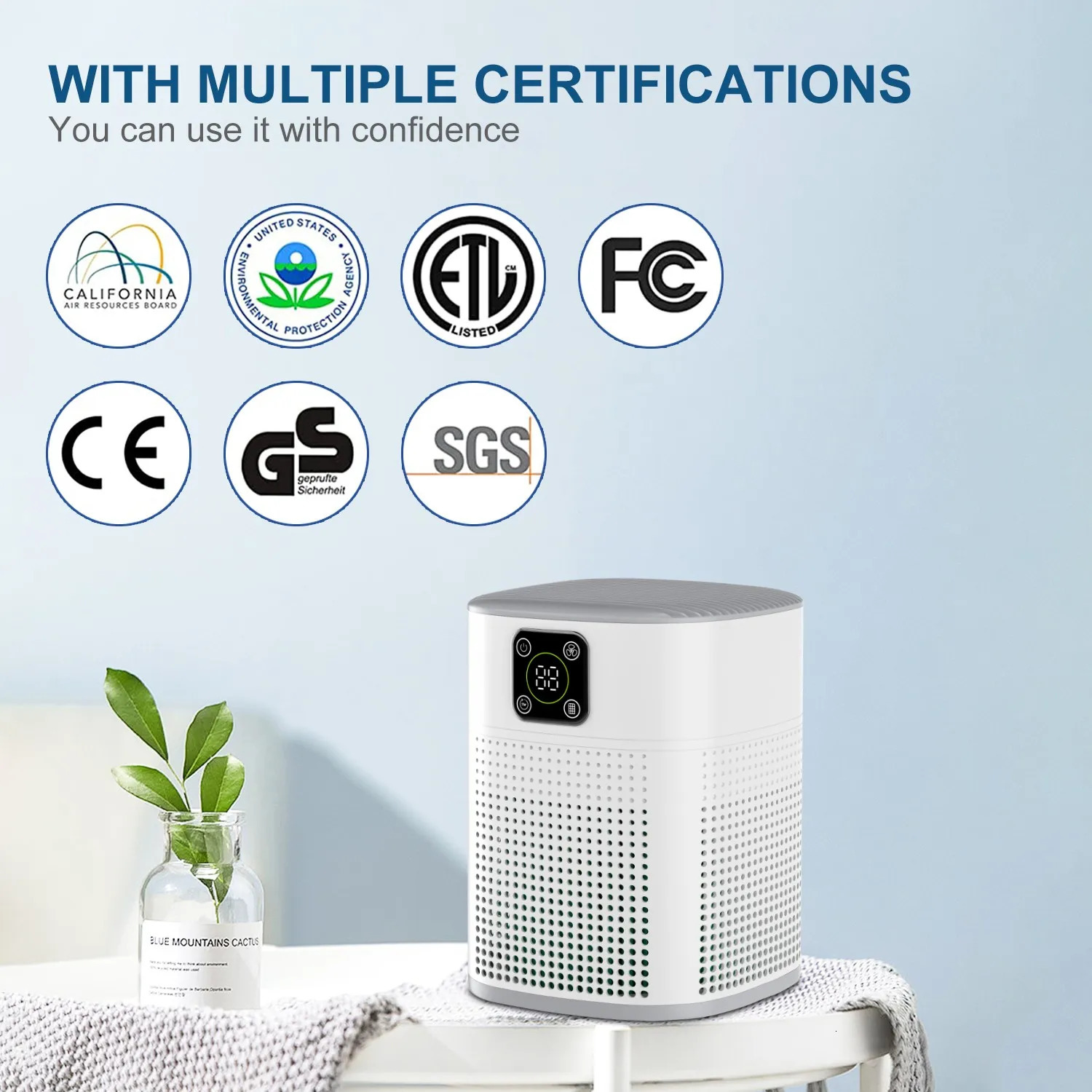 OUNEDA HY1800 Pro Air Purifier For Home Protable H13 HEPA Carbon Filters Smart Control Panel Efficient purifying Air Cleaner 250617
