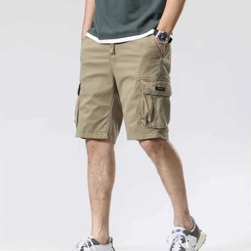 Baggy Mens Cotton Cargo Shorts Solid Multi Pocket Bermuda Short Pants for Men Luxury Japanese Street Style Popular Jorts Wide W250621