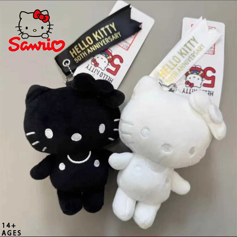 Sanrio Kawaii 50th Anniversary Series Hello Kitty Anime Peripherals Keychain Pendant Cute Fashion Girls Bag Pendant Doll Birthday Gifts w250612