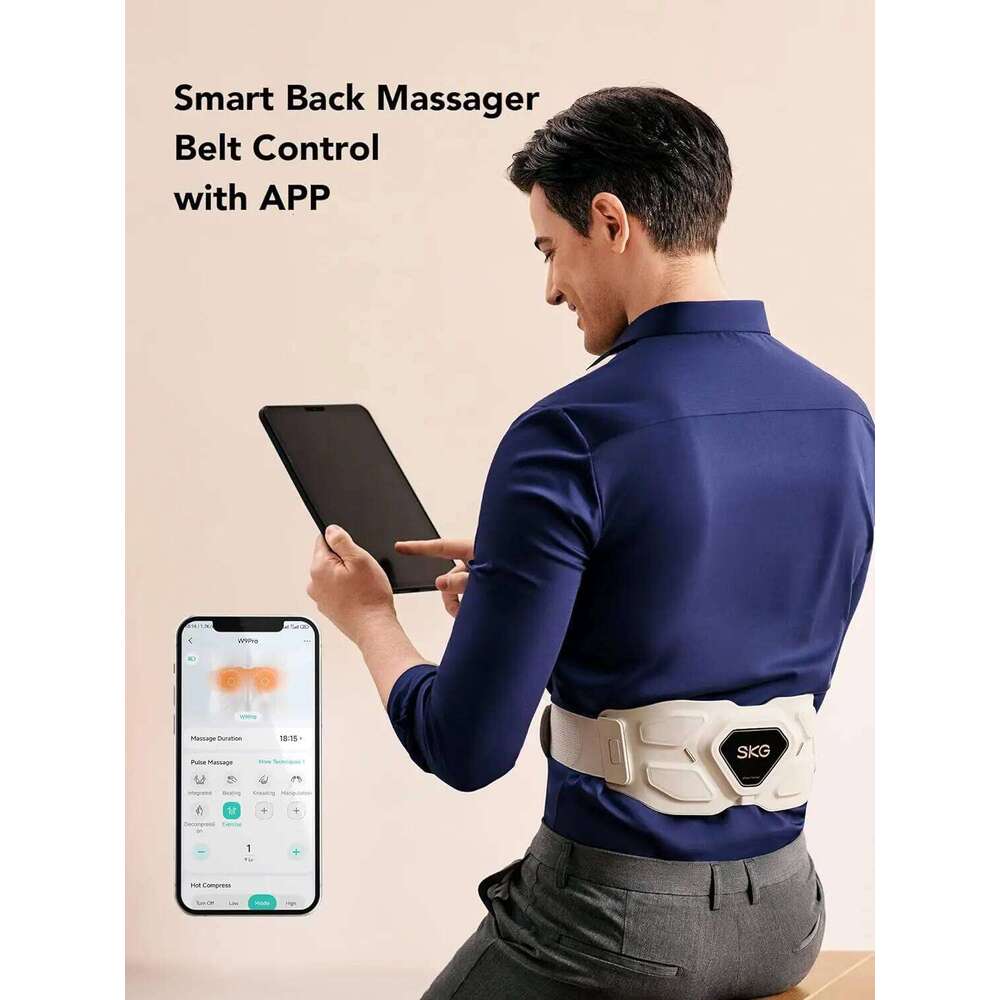 SKG Lower For Pain Relief, Adjustable Cordless Heating Pad Infrared Vibrating Back Massager Waist Lumbar Belt,Gift