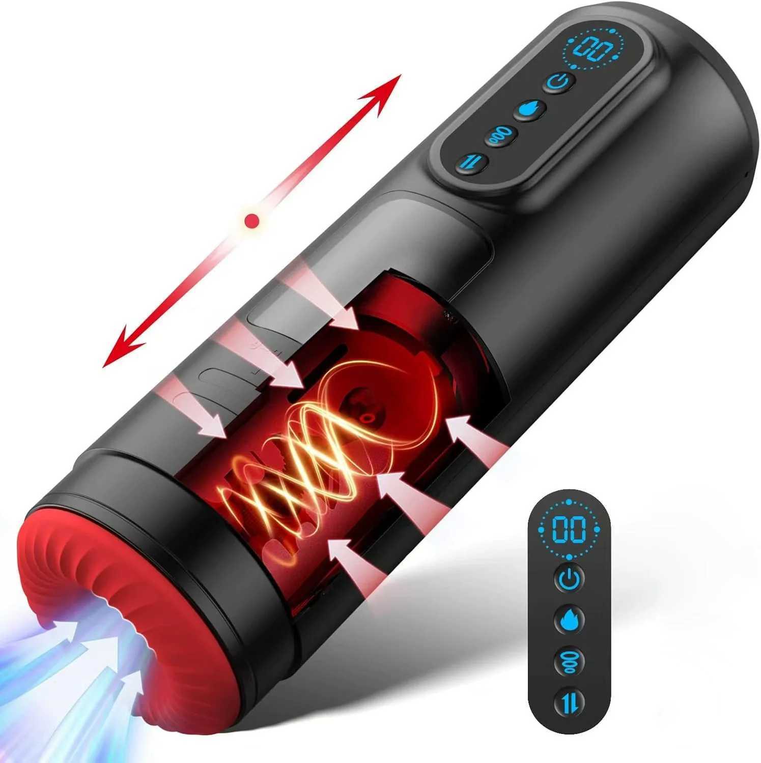 Automatic Sucking Male Masturbator Heating Thrusting Vibrators LCD Display Pocket Pussy Stroker Blowiob Adult Sex Toys 8 W250621