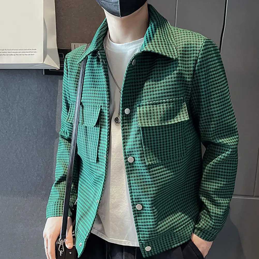 Casual Jacket Slim Fit Jacket Fashionable Mens Slim Fit Spring Autumn Jacket with Lapel Collar Streetwear Coat for A Stylish XJ250621