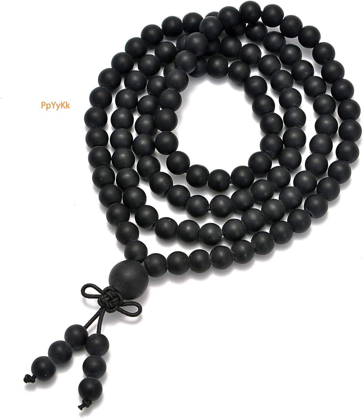 Attract Prosperity Beads 6mm Natural Healing Gemstones Buddhist 108 Prayer Mala Stretchy Bracelet Necklace Buddhist Consecration Ward Off Evil
