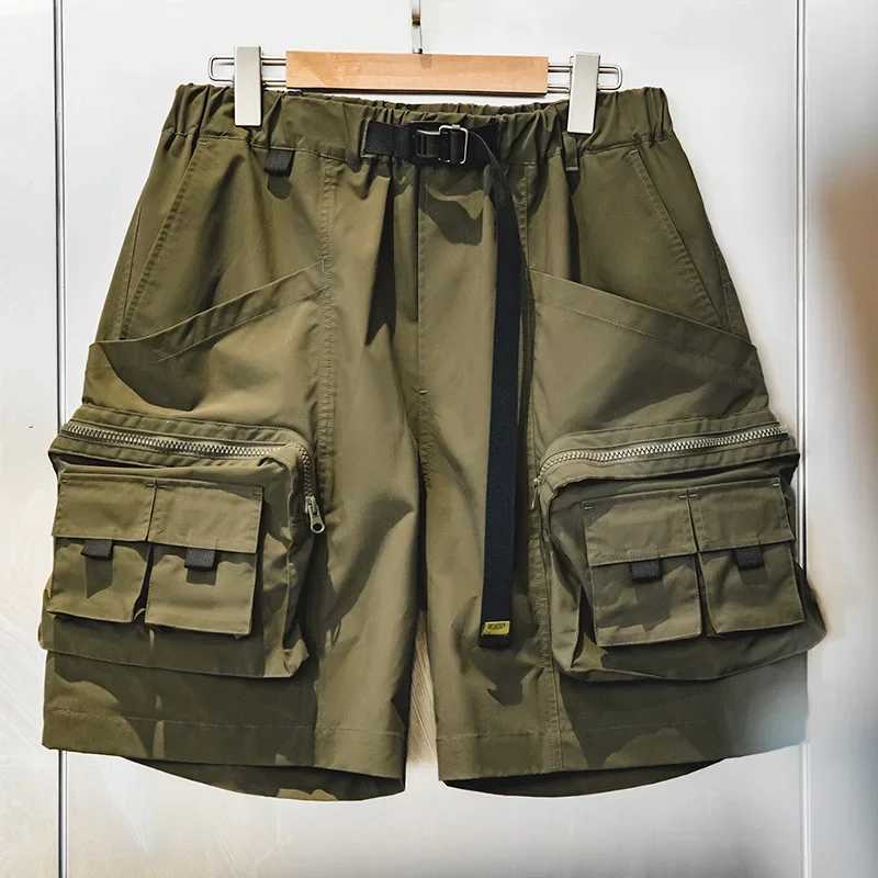 Maden Outdoor Lightweight Mens Summer Tactical Shorts Multi-Pocket Adjustable Waist Cargo Shorts Green Hiking Casual Bottoms W250621