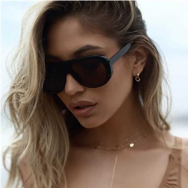 Vintage Brand Designer Flat Top Pilot Sunglasses Women For Men Fashion Popular Luxury Sun Glasses Punk Outdoor Driving Eyewear W250621