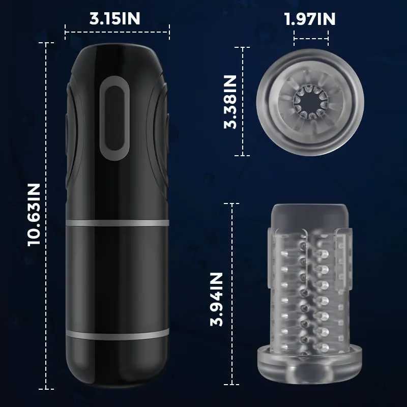 HESEKS Automatic Male Masturbator 7 Telescopic Rotation Silicone Vagina with Suction Base Male Masturbation Sex Toys for Men W250621
