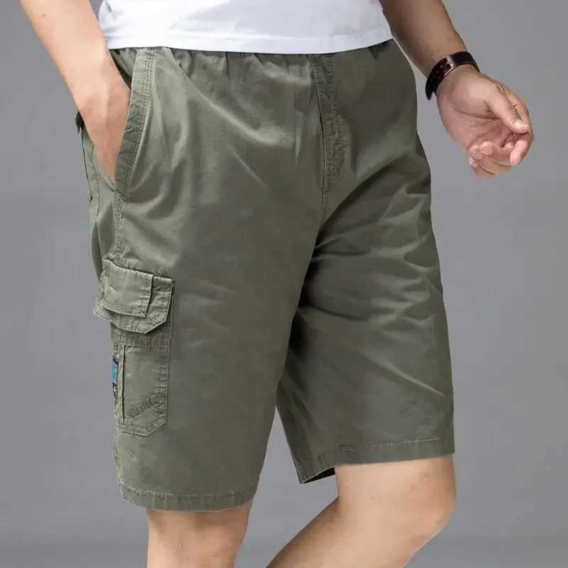 Mens Cargo Shorts with Pockets Oversize Big Size Button Male Short Pants Tall Harajuku Loose Comfortable Luxury Heavy Wide W250621