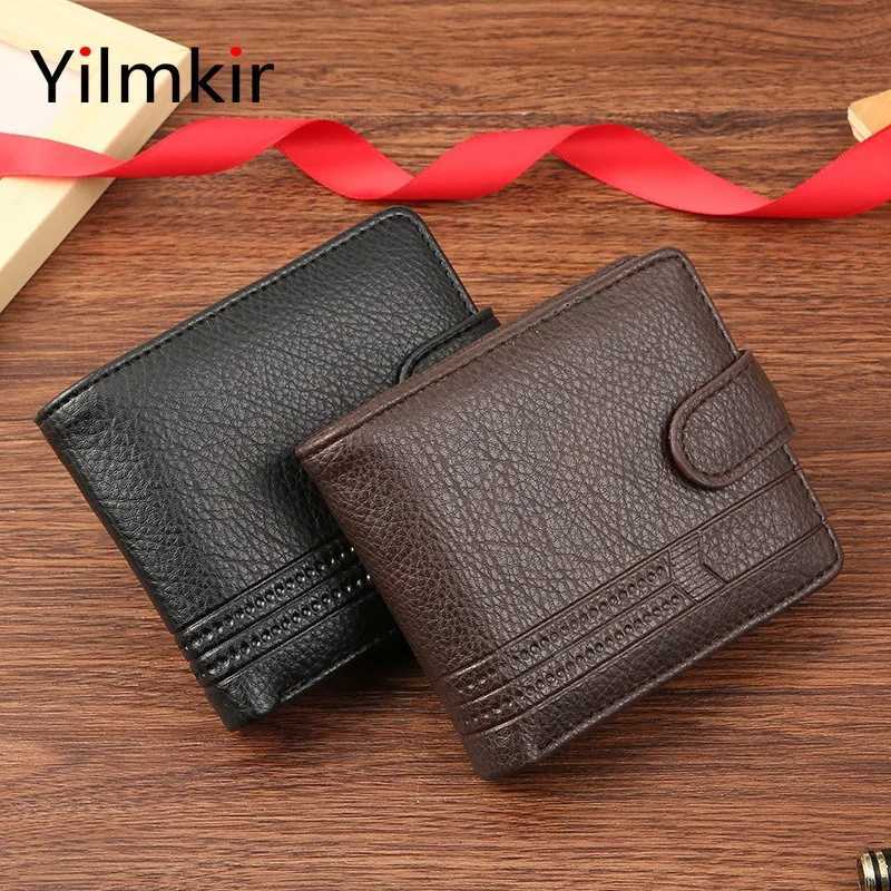 PU Leather Mens Short Wallet Multi Functional Zipper Mens Purse Business Short Multi Card Slot Moneybag Z250621
