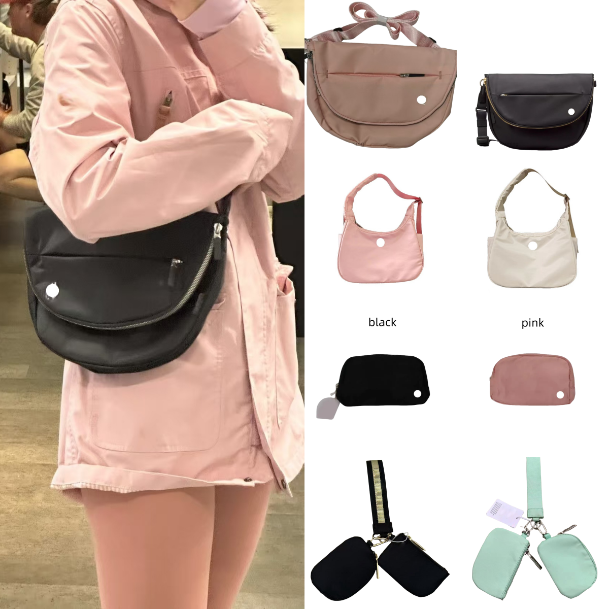 2025 NEW 10A everywhere 5L 4L minibag Outdoor yoga waist bag women gym elastic strap zipper fanny pack lululines keychain belt bags