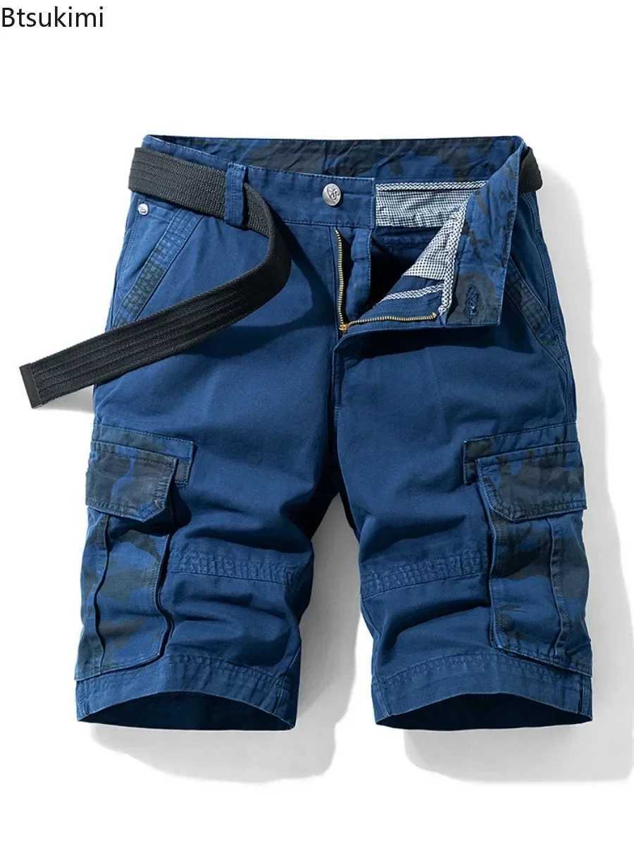 Summer Fashion Tooling Shorts for Men Casual Loose Cargo Shorts Outdoor Sport Pants Men Versatile Straight Cotton Short Trousers W250621