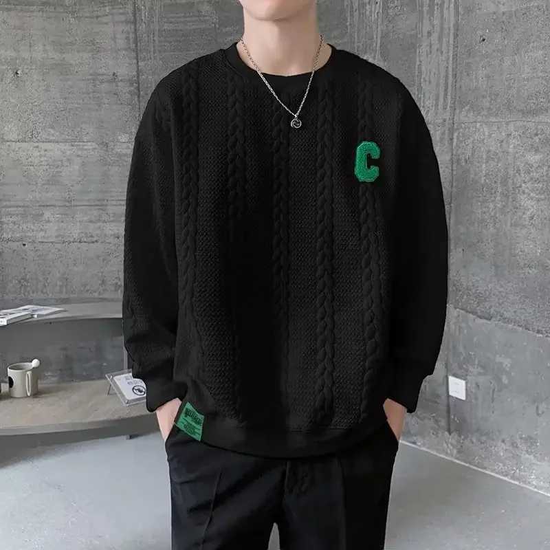 Autumn2022 New Mens Sweatshirt Niche Design Sensibility Round Neck High-End Inner Long Sleeve Base Layer Top Casual Scene XJ250621