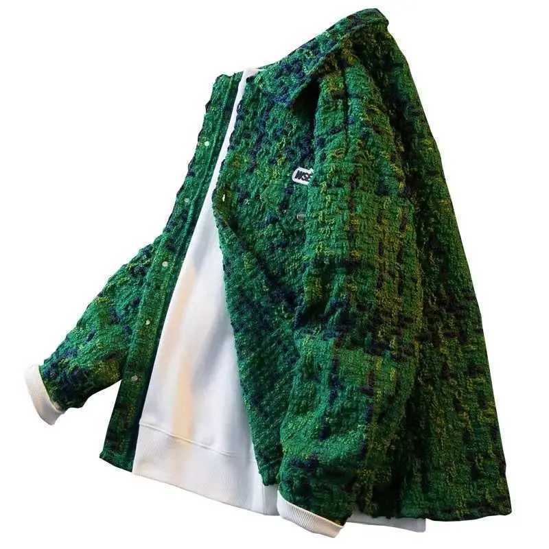 Spring Autumn New Mens Cardigan Single-Breasted Fashion Knit Coat Stitching Colorblock O Collar Coats Sweater Jackets XJ250621