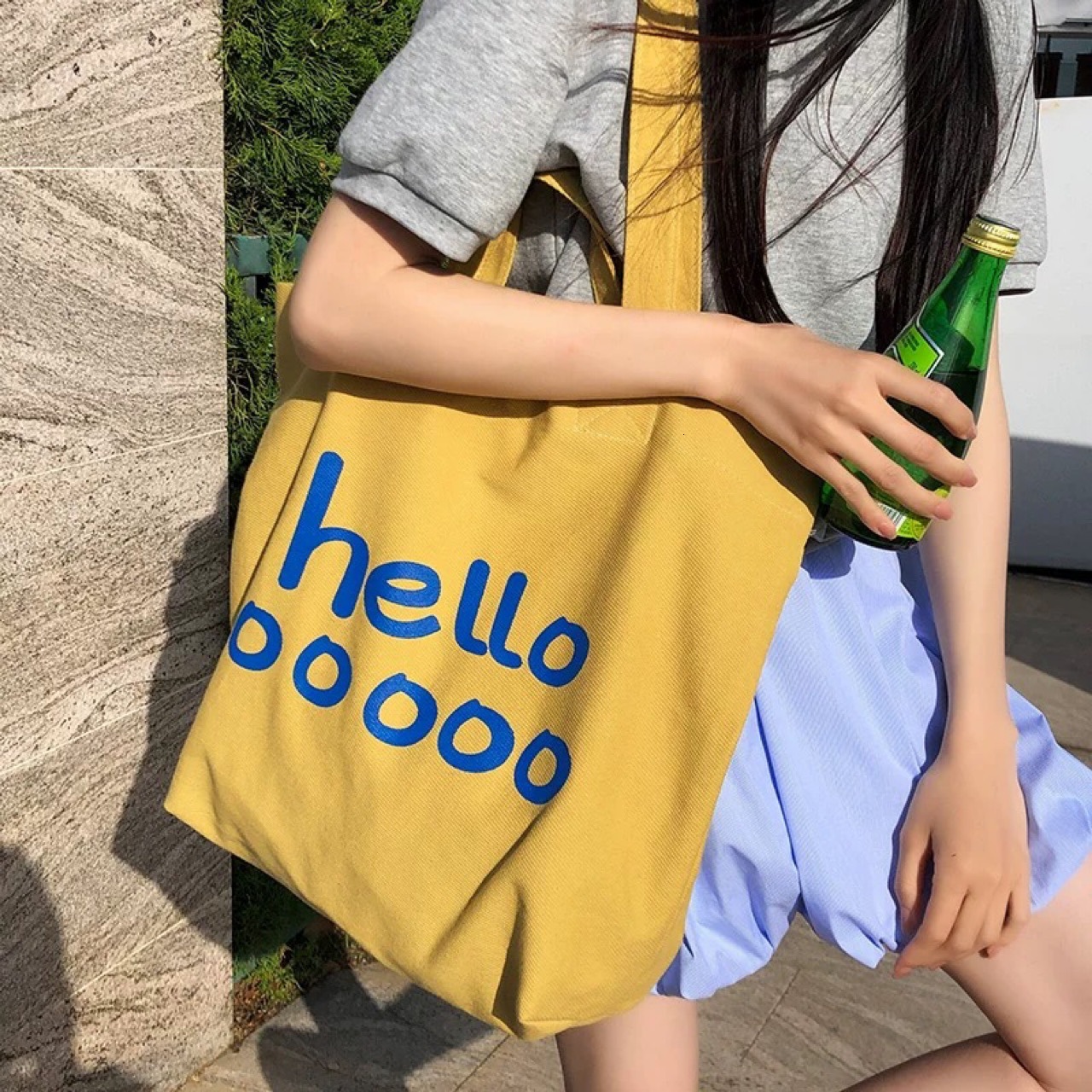 Free shipping designer Korean New Canvas Bag Large Capacity Single Shoulder Letter Tote Bag Simple Casual Trendy Bag Student Shopping Bag Trendy