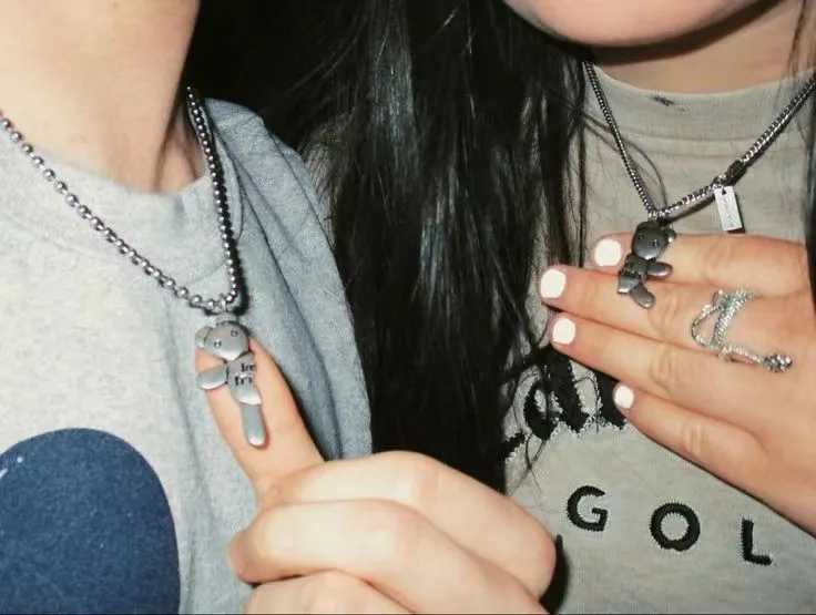 Women Men Best Friend Twice Headed Bear Couple Double Friendship Pendant Necklace Y250620