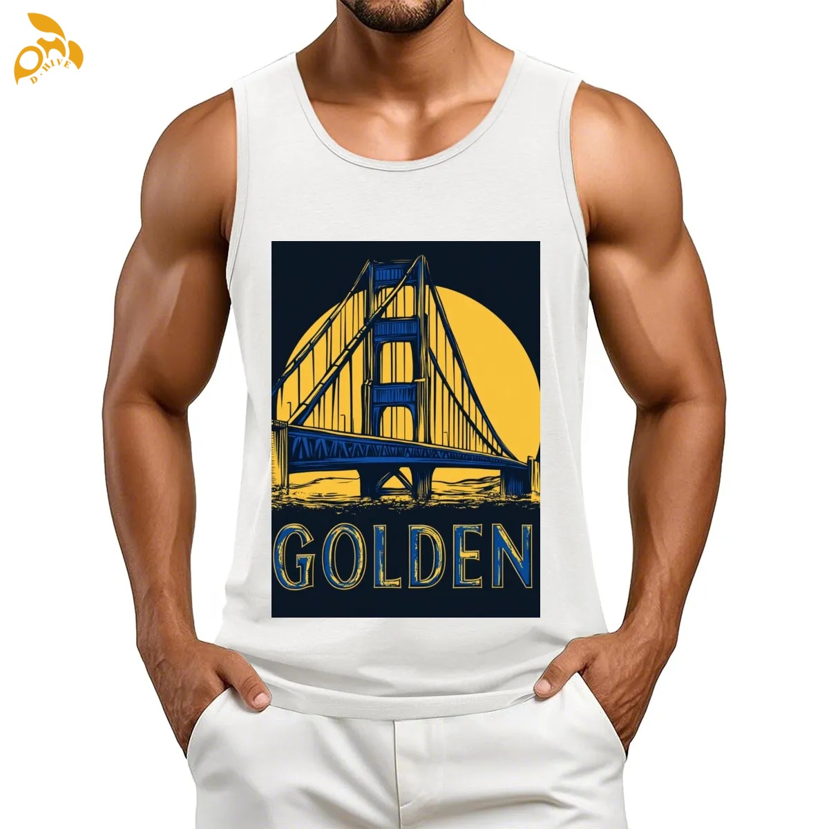 free shipping of customized Trendy American men's polyester vest with exquisite patterns from US