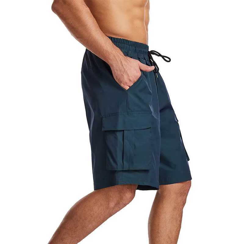 Summer Plus-size Heavy Industry Loose Cargo Shorts Men Color-changing Quick Dry Cool Fitness Jogging Fashion Sports Fifth Pants W250621