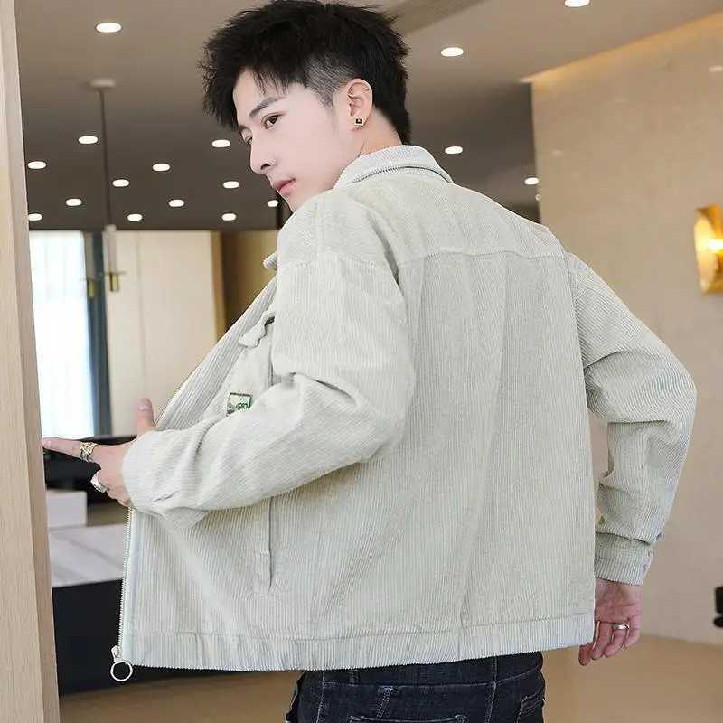 Mens Jacket Spring and Autumn Korean Style Trendy Corduroy Workwear Jacket Mens 2021 New Student Clothes XJ250621