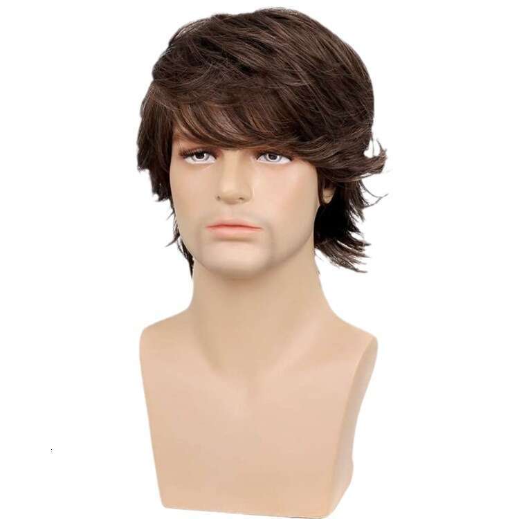 Hot Selling New Medium Length Long Fashionable Fluffy Men's Curly Hair