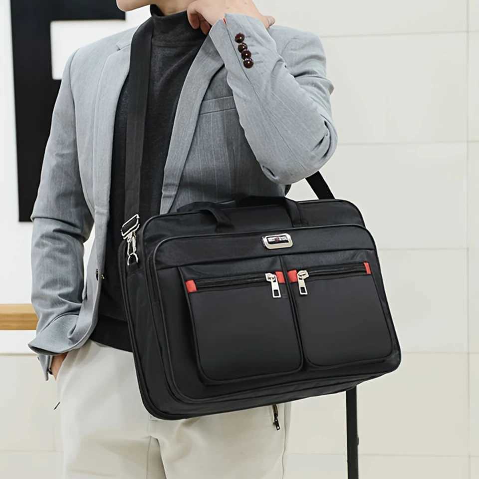 Laptop Briefcase Waterproof Laptop Bag Suitable For Business Shoulder Bag Expandable Messenger Computer Bag Suitable For Travel Z250621