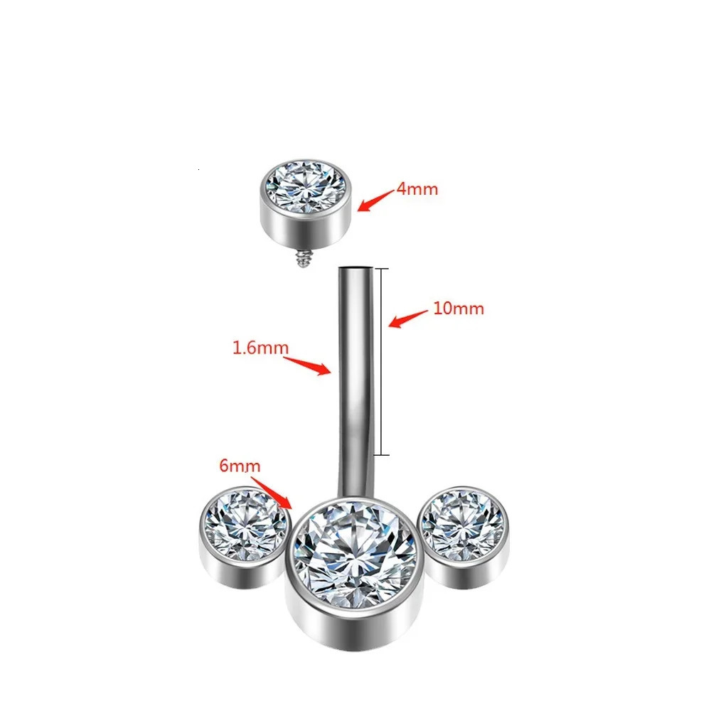 36 Zircon Belly Button Rings Body Piercing Jewellery 16G Navel Piercing Ring Jewelry Women eyebrow piercing 250617