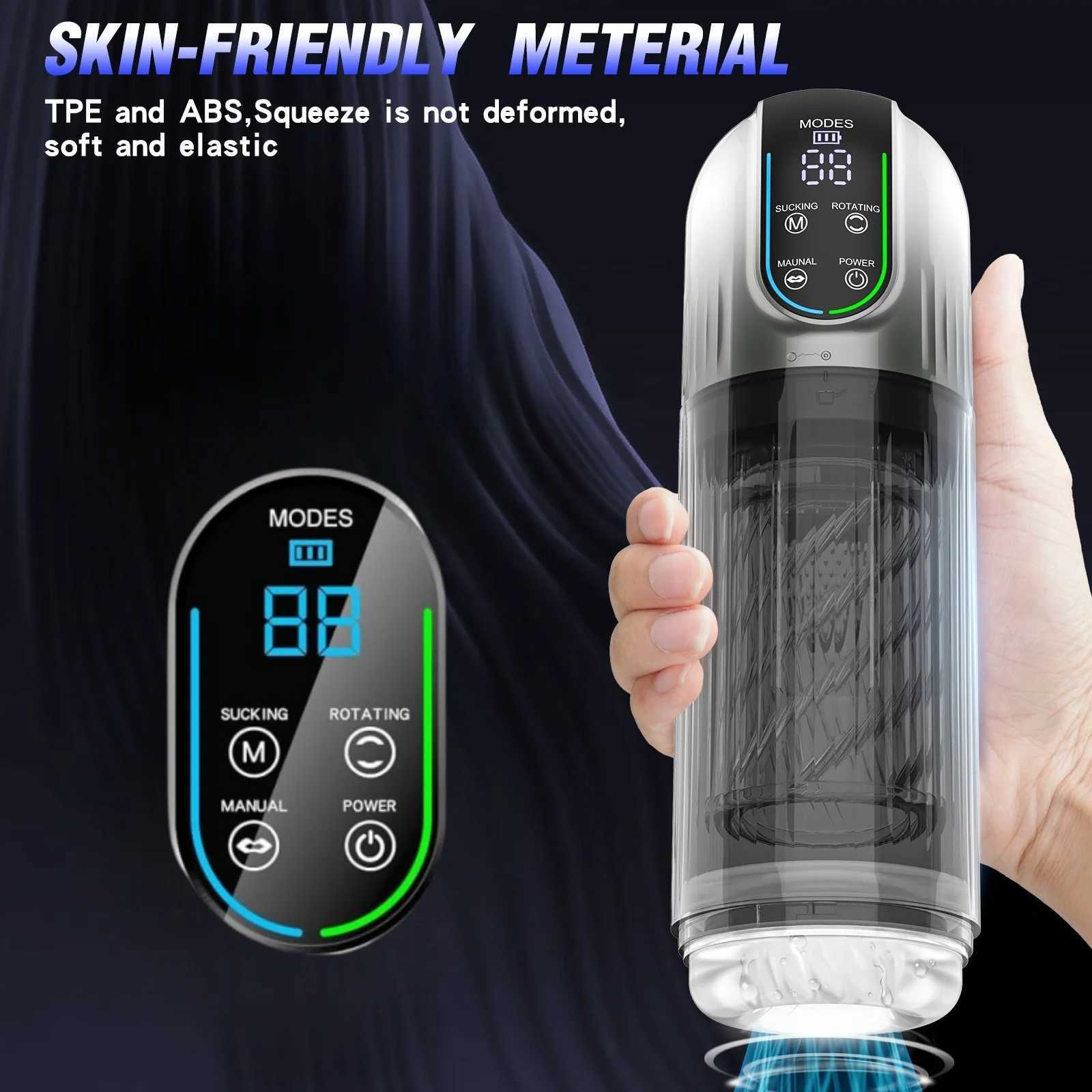 Mens Electric Masturbation Device Automatic Sucking Male Penis Exercise Electric Telescopic Adult Products W250621