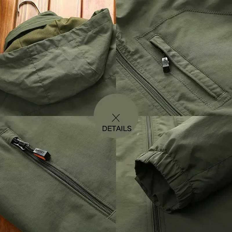 Loose Windbreaker Autumn New Casual Jacket Hiking Camping Jackets Waterproof Hooded Tactics Military Jacket Mens Outdoor Coat XJ250621