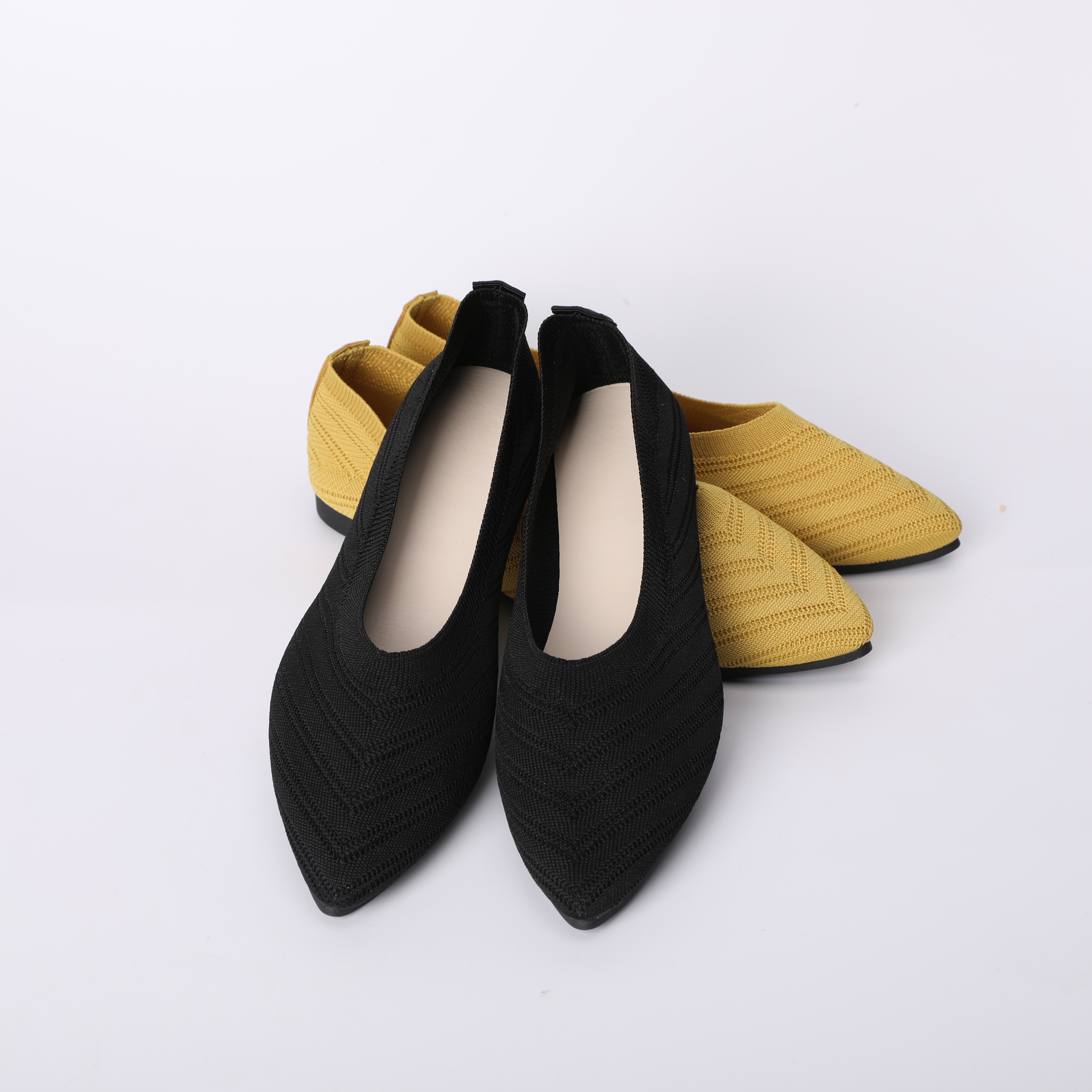 0630-Women's summer cut-out fly-knit single shoes, women's breathable soft-soled high heels, fashionable, casual and versatile