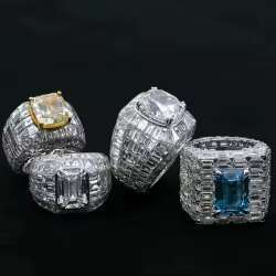 Wholesale Mens 14K/18K Gold VVS Moissanite 925 Silver Diamond Rings Hip Hop Style Cross Iced Out for Weddings Classic Design