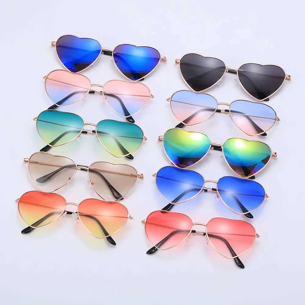 2024 Vintage Heart Sunglasses Women Brand Designer Candy Color Gradient Sun Glasses Outdoor Goggles Party Oculos De Sol W250621