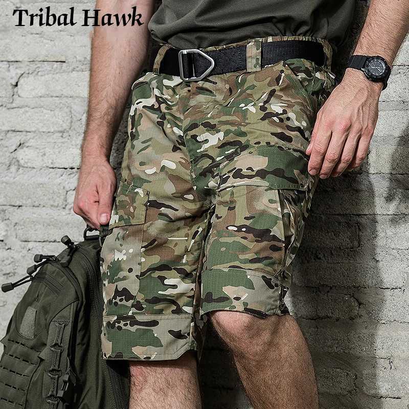 Men Shorts Tactical Camo Shorts Paintball Combat Casual Multiple Pockets Summer Camouflage Cargo Short Pants W250621