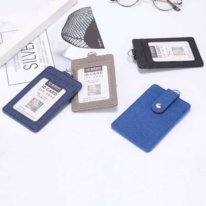 Fashion Slim Mini Leather Wallet Bank Business Holder Leather Short Purse ID Card Holder Badge Bag Case Z250621