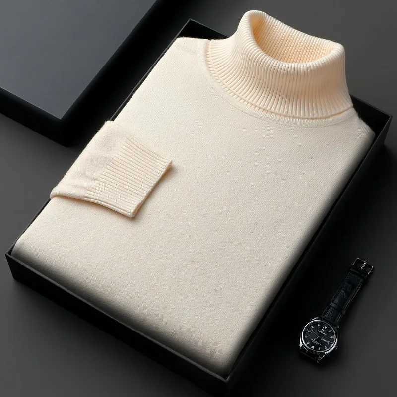 Autumn Winter Knit Turtleneck Sweatshirt Men Solid Color Anti-Pilling Knitted Turtleneck Pullovers Fashion Slim Fit Sweatshirt Man Z250621