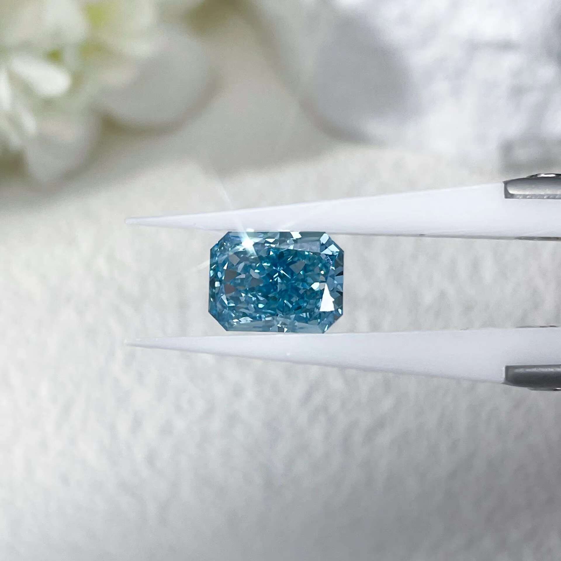 Blue Radiant Cut 0.5carat- 2.5carat Lab Grown Diamond HPHT CVD Diamond Fancy Blue Color VVS VS 3EX LooseDiamond IGI GIA
