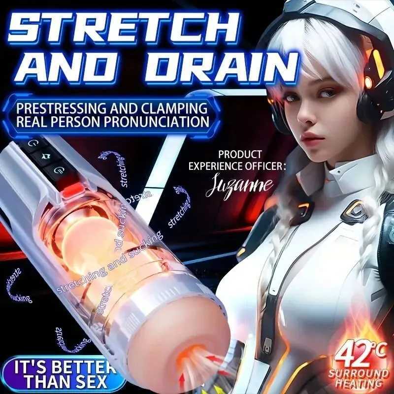 Automatic Thrusting Heating Masturbator Blowjob Penis Stimulation Equipment Machine Voice Masturbators Cup Sex Toy Adult Goods W250621