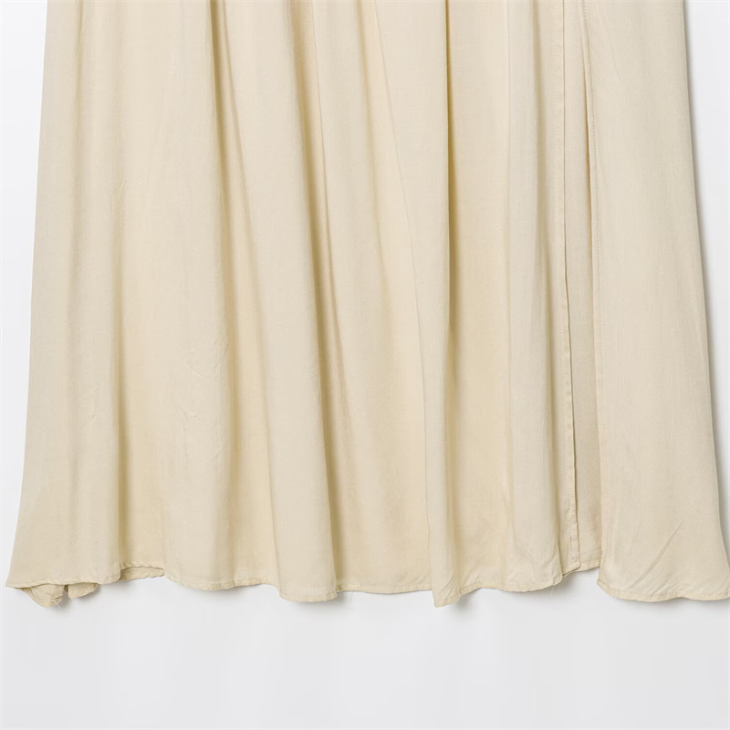 2025 Spring/Summer New Casual Women's Wear with Belt Splicing Midi Skirt Solid Color Versatile