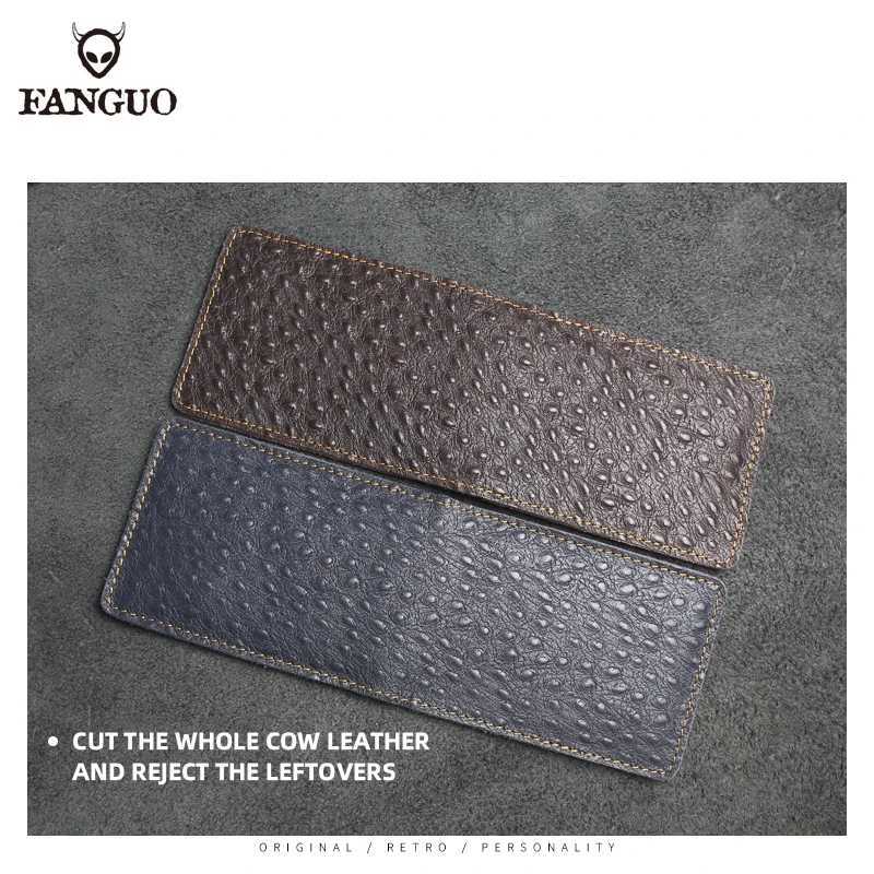 Handmade Genuine Leather Ostrich Pattern Driver License Documents Bag Driving Cover Credit/Bank Card Holder ID Card Slot Z250621