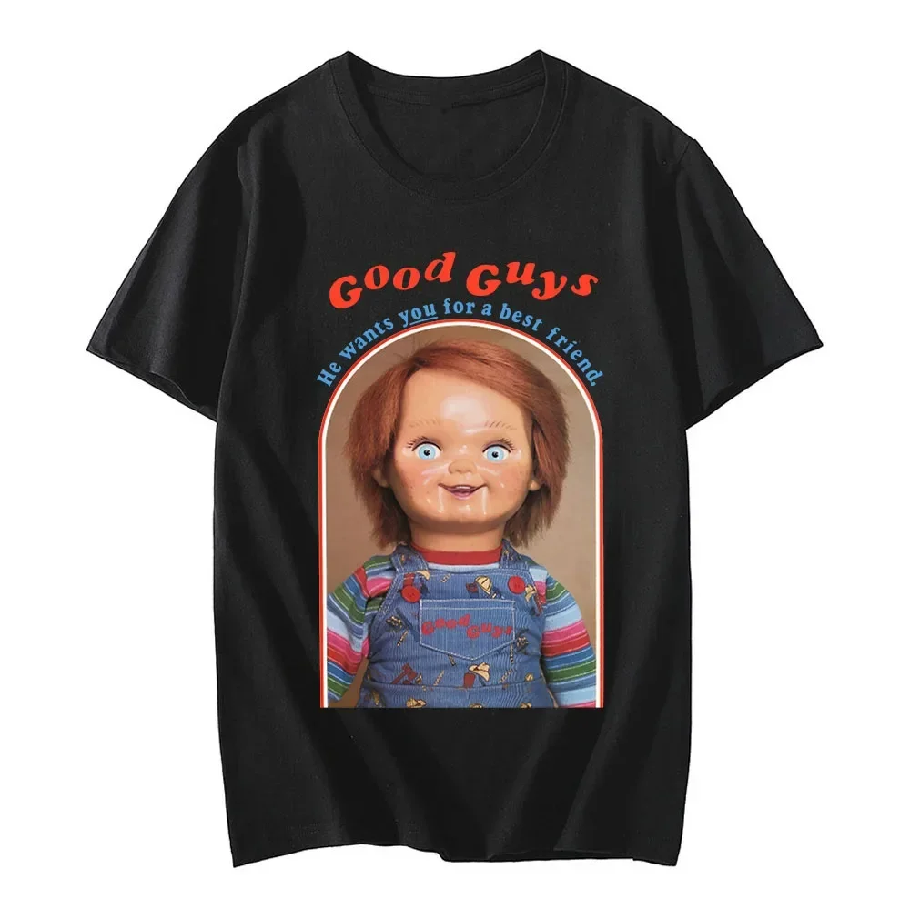 T-Shirts New Chucky Cotton Anime Graphic Print Women Fashion Casual Short Sleeves T Shirt Harajuku Unisex Tees Tops Clothing