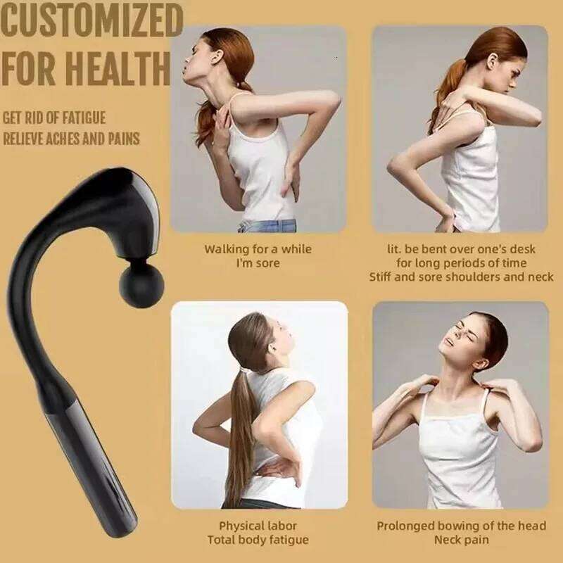 Fascia Portable Massage Gun Deep Tissue With Extended Handle U-Shaped Body Massager For Neck Shoulder Back Leg