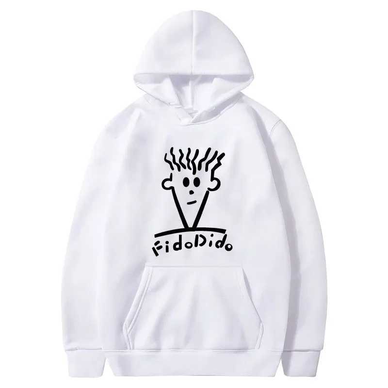 New Spring Autumn Fashionable Mens FidoDido Printed Hoodie Casual and Comfortable Cartoon Pattern Round Neck Hoodie For Men XJ250621
