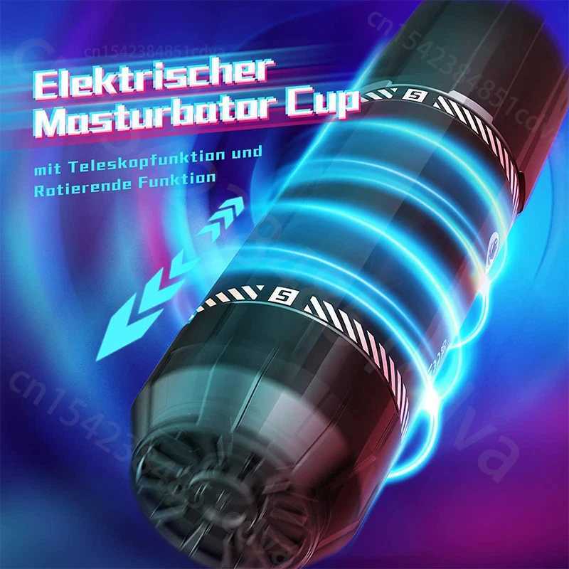 Electric Masturbator Cup Rotating Thrust Automatic Male Masturbator for Men Telescopic TPE Waterproof Super Quiet Adult Sex Toy W250621