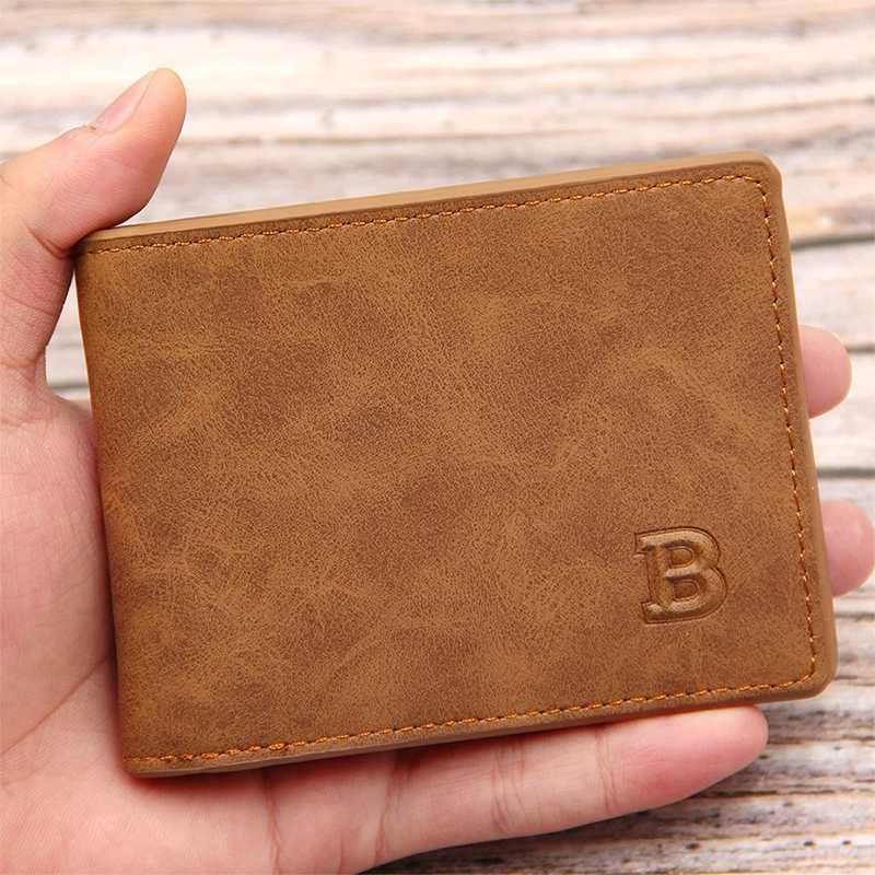 2021 New Mens Wallet Short Multi-card Coin Purse Fashion Casual B Wallet Male Youth Thin Two-fold Horizontal Soft Wallet Men Pu Z250621