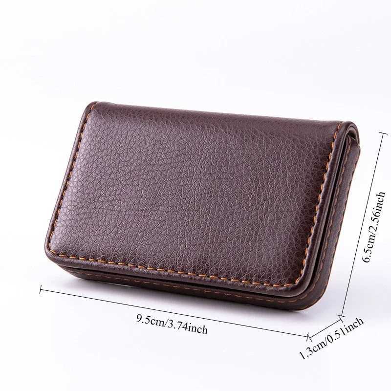 Sized Stitched PU Leather Credit High Quality Card Holder Visiting Business Card Case Wallet with Magnetic Closure for Men Women Z250621