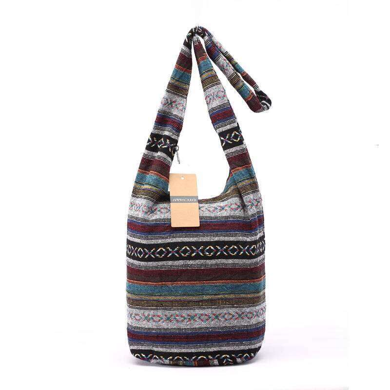 Women Vintage Shoulder Mochila Retro Weave Fabric Messenger Bohemian Style Hippie Aztec Folk Tribal Crossbody Bag
