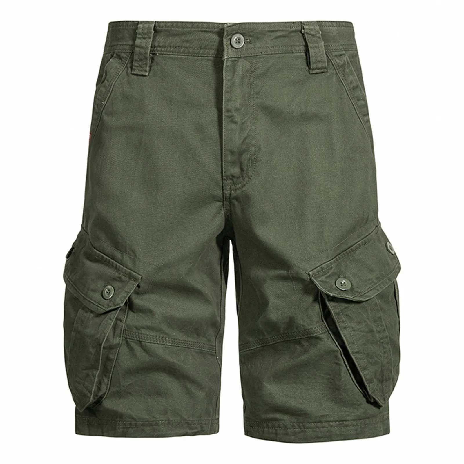 Summer Men Cargo Shorts Man Beach Jogger Outdoor Multi Pocket Short Pants Male Loose Bermuda Solid Vintage Classic Shorts W250621