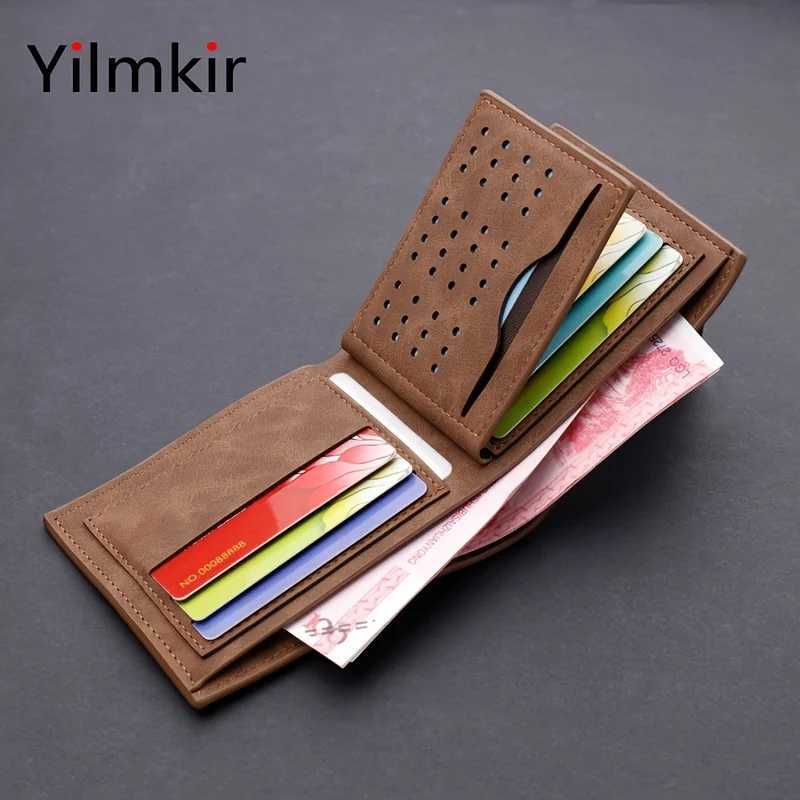 Business Mens Multi Card Holder Coin Purse FAshion Multifunctional Bifold Men Short Zipper CAsh Wallet Z250621